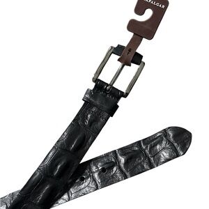 NWT Trafalgar Strafford Genuine Italian Leather Black  Embossed Belt Men 36”